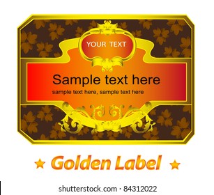 gold-framed label