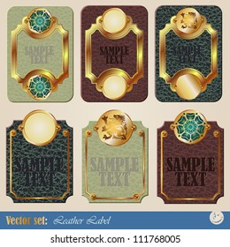 gold-framed labels on different topics for decoration and design