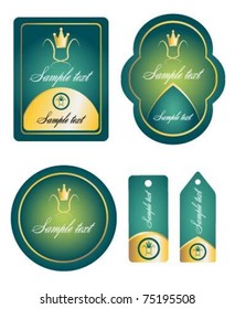 Gold-framed labels sticker and tag