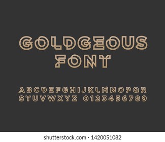 Gold-geous Font set design in vector format