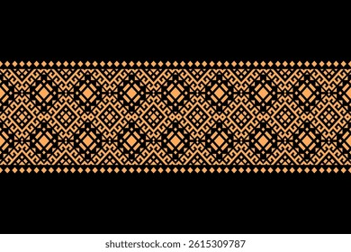 Gold,golden, Geometric, seamless,pixel traditional ethnic, thai pattern, fabric pattern for textiles, rugs, wallpaper, clothing, sarong, batik, print, background, cover, illustration, vector.