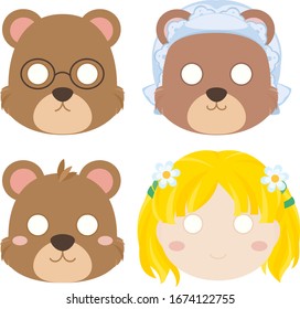 Goldilocks and The Three Bear Paper Masks