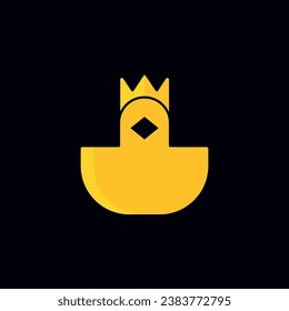 Goldene Ente einfaches Logo-Design 