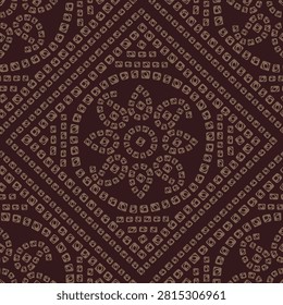 goldn ujarati Bandhani seamless pattern on maroon background
