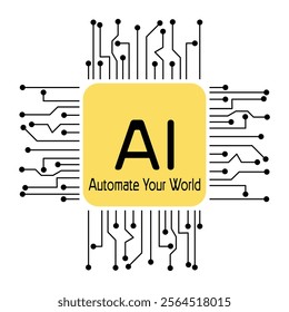 Gold-plated AI processing unit diagram logo, featuring intricate circuitry and neural networks, symbolizing cutting-edge artificial intelligence. Perfect for tech branding, AI innovation, and futurist