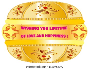 The gold-plated frame for the wish of the newlyweds makes ornaments decorated with a lady's dandelion
