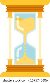 Gold-plated hourglass vector flat icon isolated on white