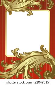 Gold-red floral vector background