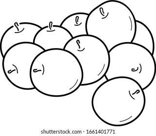 Goldrush apple. Illinois State symbol.  Vector outline icon.