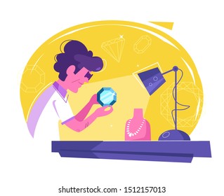 Goldsmith Vector. Cartoon. Isolated art on white background. Flat