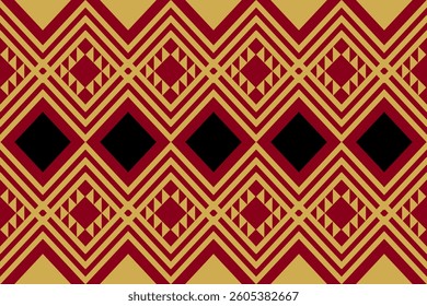 Gold,yellow , Geometric, seamless,pixel traditional ethnic, thai pattern, fabric pattern for textiles, rugs, wallpaper, clothing, sarong, batik, print, background, cover, illustration, vector.
