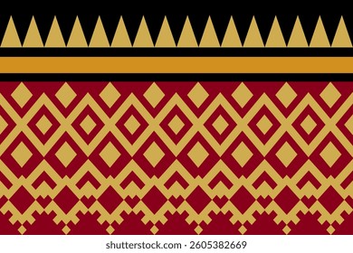 Gold,yellow , Geometric, seamless,pixel traditional ethnic, thai pattern, fabric pattern for textiles, rugs, wallpaper, clothing, sarong, batik, print, background, cover, illustration, vector.
