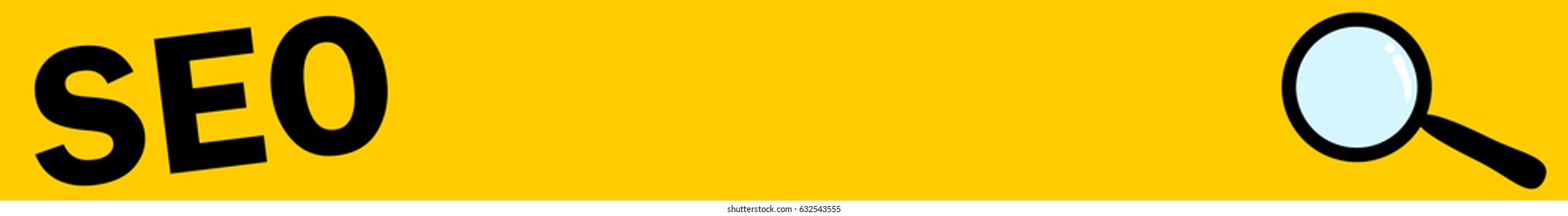 gold/yellow seo banner with magnifying glass, search, e-commerce 