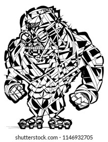 Golem clip art coloring page