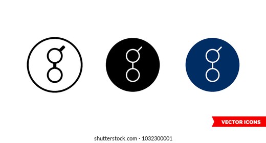 Golem cryptocurrency icon of 3 types: color, black and white, outline. Isolated vector sign symbol.