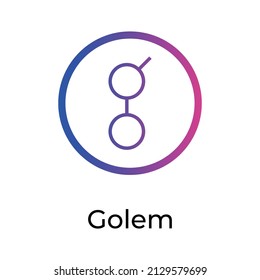 Golem Cryptocurrency token icon. GLM token symbol. Cryptocurrency vector icon. Flat Vector illustration - Vector