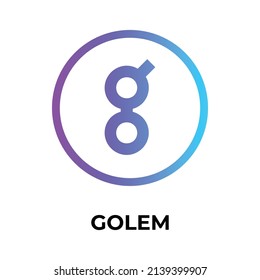 Golem Cryptocurrency token icon. GLM token symbol. Cryptocurrency vector icon. Flat Vector illustration - Vector