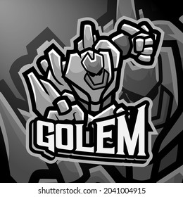 Golem Esport logo. Suitable for team logo or esport logo and mascot logo, or tshirt design.