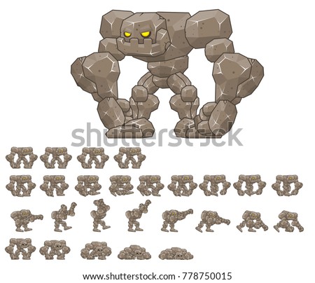 Golem game character for creating fantasy video games