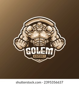 Ilustración del diseño del logotipo Golem Mascot Esport para Gaming Club