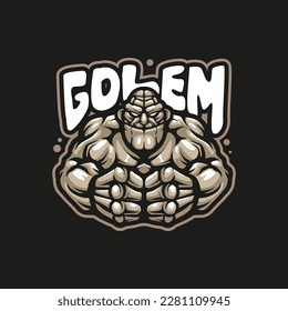 Golem mascot logo design with modern illustration concept style for badge, emblem and t shirt printing. Angry golem illustration for sport and esport team.