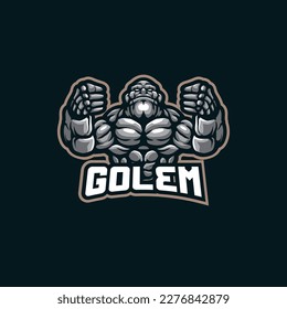 Golem mascot logo design vector with modern illustration concept style for badge, emblem and t shirt printing. Golem illustration for sport and esport team.