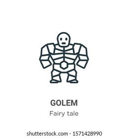 Golem outline vector icon. Thin line black golem icon, flat vector simple element illustration from editable fairy tale concept isolated on white background