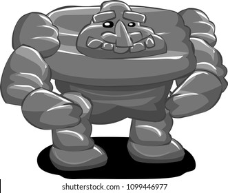 golem stone vector cartoon