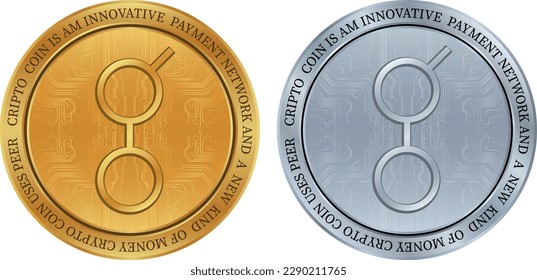 golem-gnt coin vector illustrations. 3d illustration. vector coins.