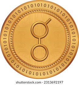 golem-gnt-Münzen, Vektorgrafiken. 3D-Abbildung. Vektormünzen.