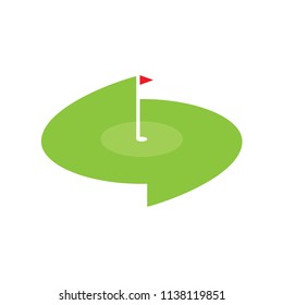 Golf 9 hole logo icon vector