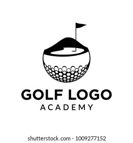 golf academy logo icon vector template