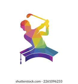 Plantilla de diseño del logotipo vectorial de la academia de golf.