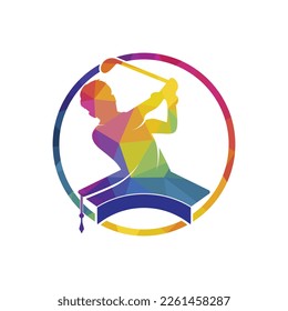 Golf academy vector logo design template.