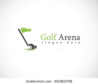 Golf arena logo creative design concept sport logo park