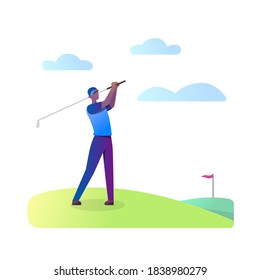 golf athlete vector illustration flat style design