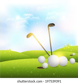 Golf Background and Beautiful Summer Day Design