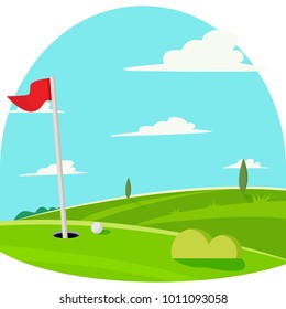 Golf background with flag