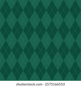 Golf background seamless pattern with rhombuses. Vector illustration. Dark green color. Pattern for clothing or printing.