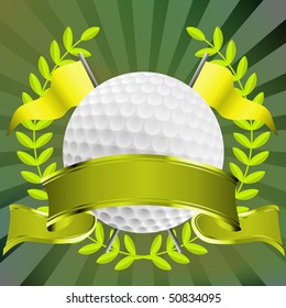 Golf background with starburst in green