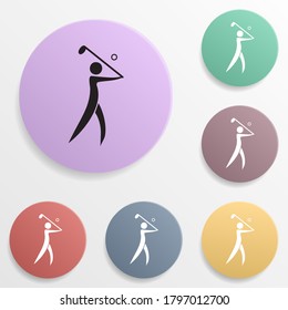 Golf badge color set icon. Simple glyph, flat vector of sport icons for ui and ux, website or mobile application