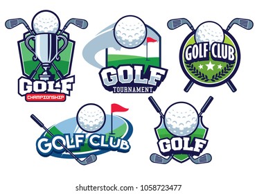 golf badge design set