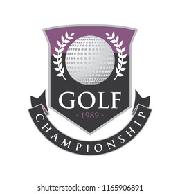 Golf badge icon logo