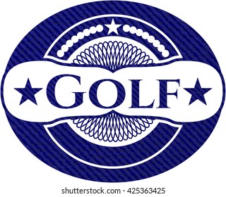 Golf badge with jean texture