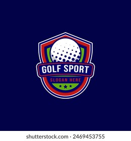 Logo-Design des Golfabzeichens. Emblem-Logo