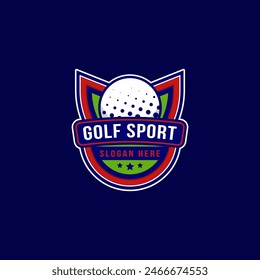 Golf badge logo design. sports logo