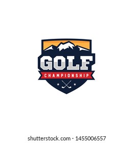 Golf badge logo design vector illustration