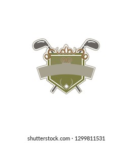 GOLF BADGE LOGO ICON VECTOR VINTAGE CLUB ELEMENT