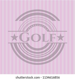 Golf badge with pink background