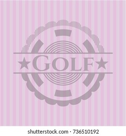 Golf badge with pink background